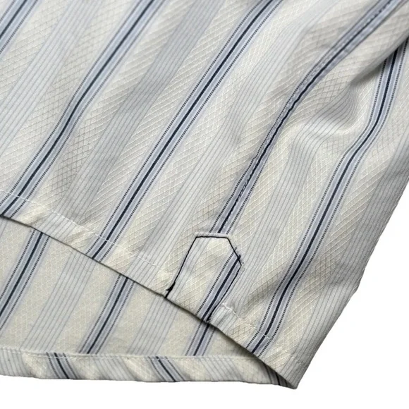 Tommy Bahama Jeans Flip Cuff Striped Button Up Shirt Men L Blue White Beach Camp - Picture 9 of 9